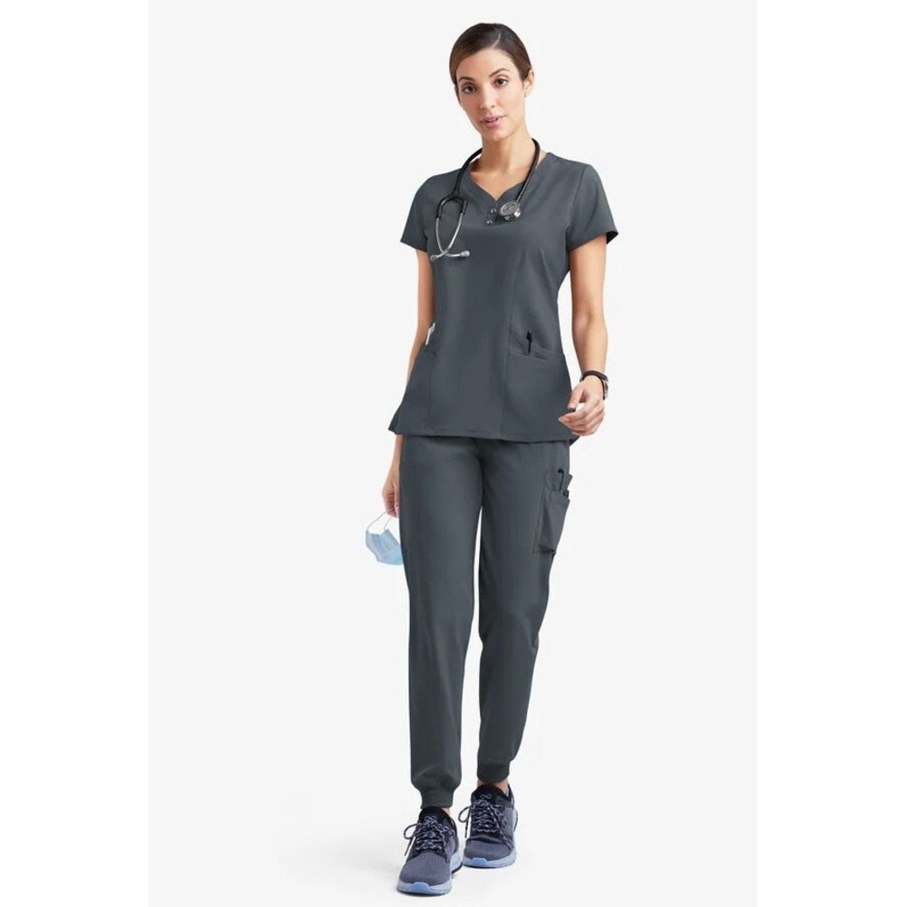 Easy STRETCH Demi Women's 4-Pocket Henley Scrub Top size XS